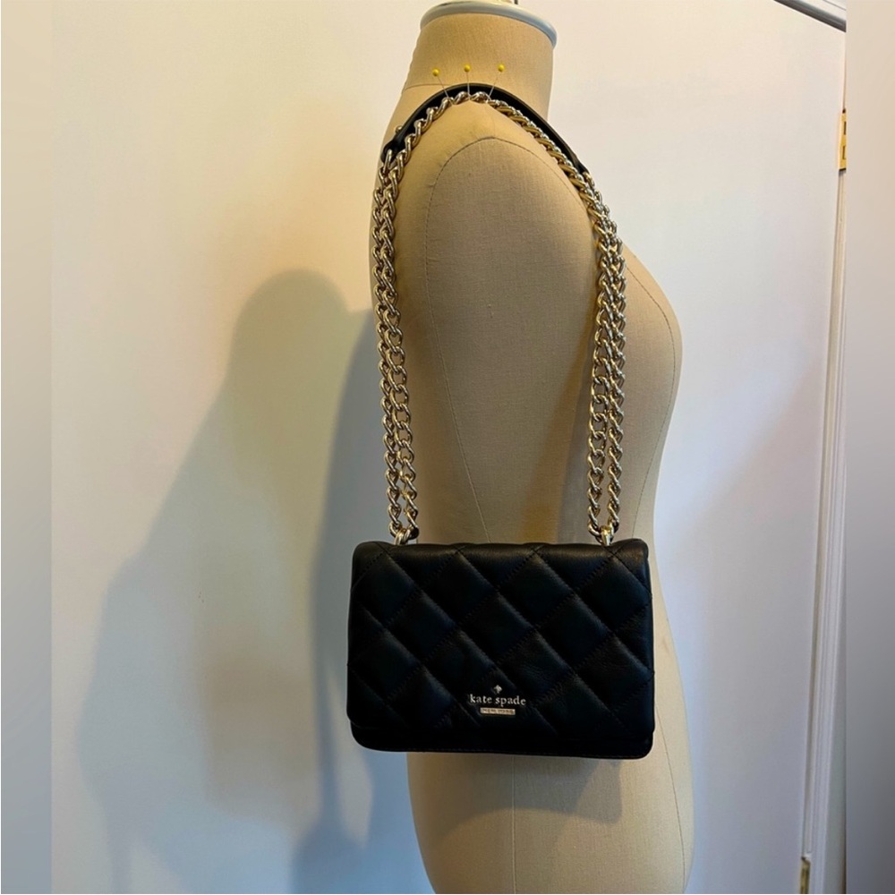 Kate Spade crossbody bag black with gold chain